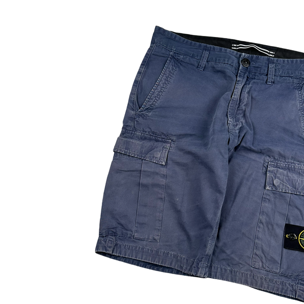 Stone Island Cotton Light Blue Cargo Shorts - 29"