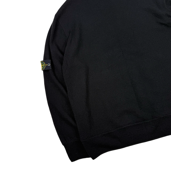 Stone Island 2002 Black Wool Blend Crewneck Jumper - XXL