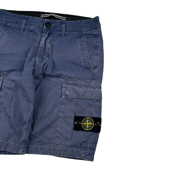 Stone Island Cotton Light Blue Cargo Shorts - 29"