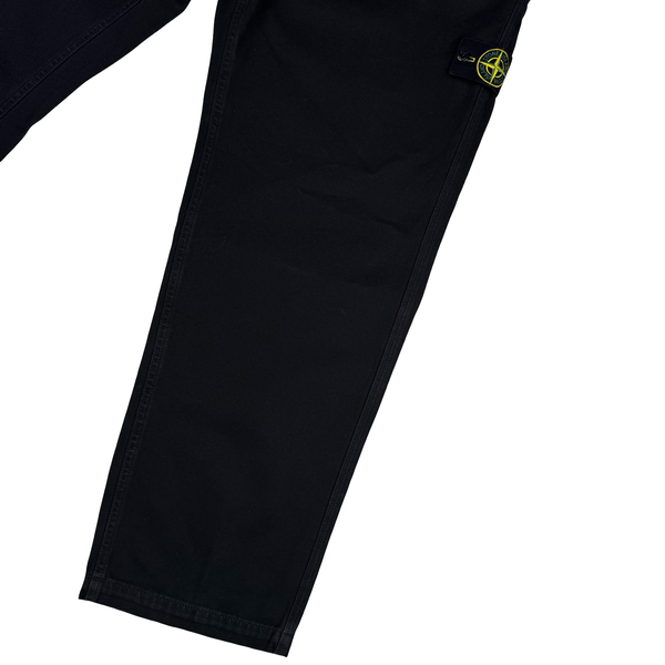 Stone Island 2025 Black Type LO Compass Canvas Trousers - 34" (Large)