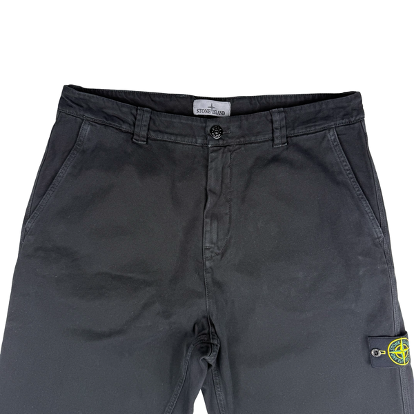 Stone Island 2025 Black Type LO Compass Canvas Trousers - 34" (Large)