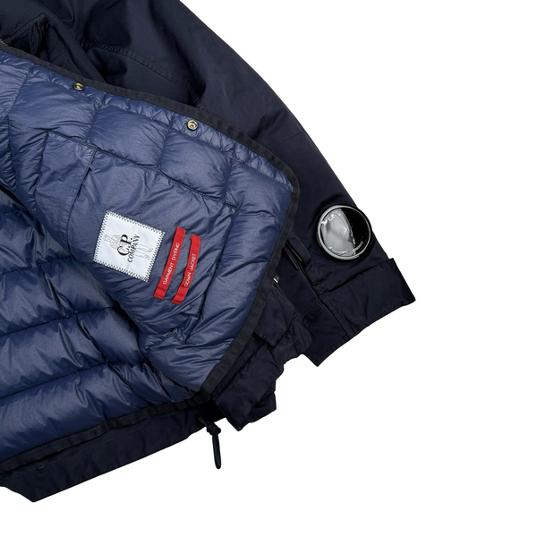 CP Company Navy Micro Kei Double Layer Hooded Goggle Field Jacket - Medium