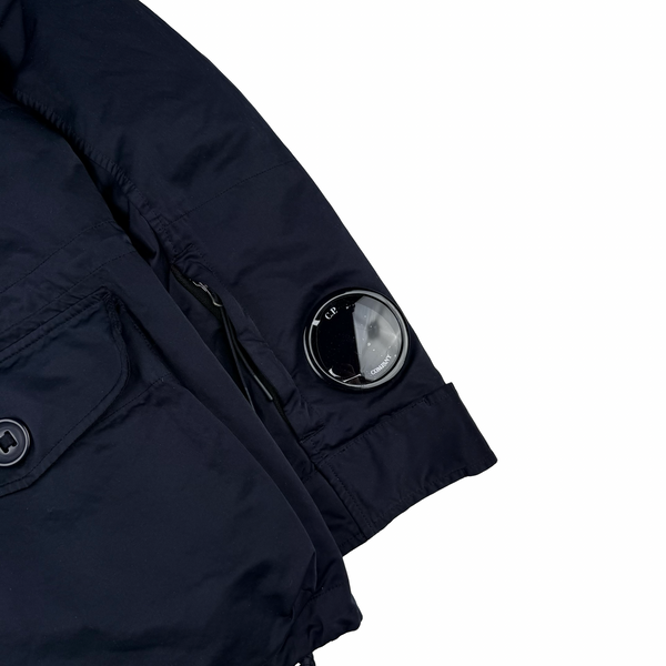 CP Company Navy Micro Kei Double Layer Hooded Goggle Field Jacket - Medium
