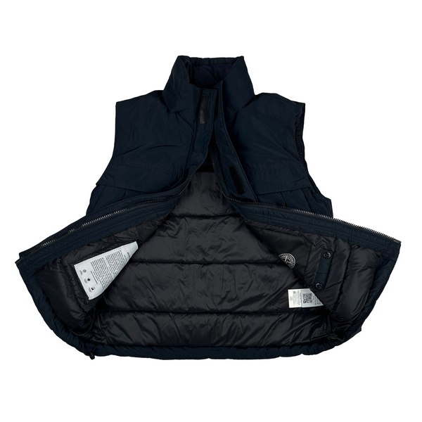 Stone Island 2020 Navy Micro Reps Down Filled Gilet - Medium