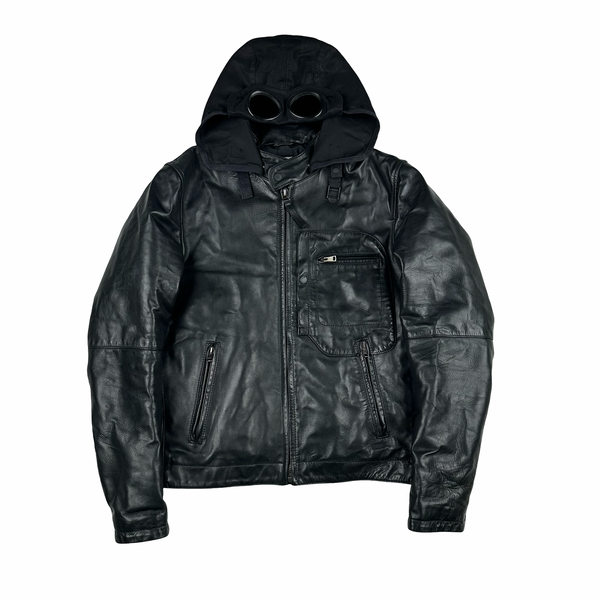 CP Company 2008 Leather Leinster 200 Lined Goggle Jacket - Large