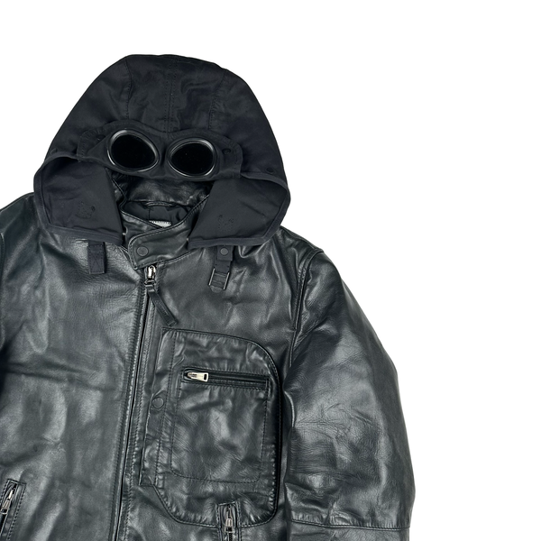 CP Company 2008 Leather Leinster 200 Lined Goggle Jacket - Large