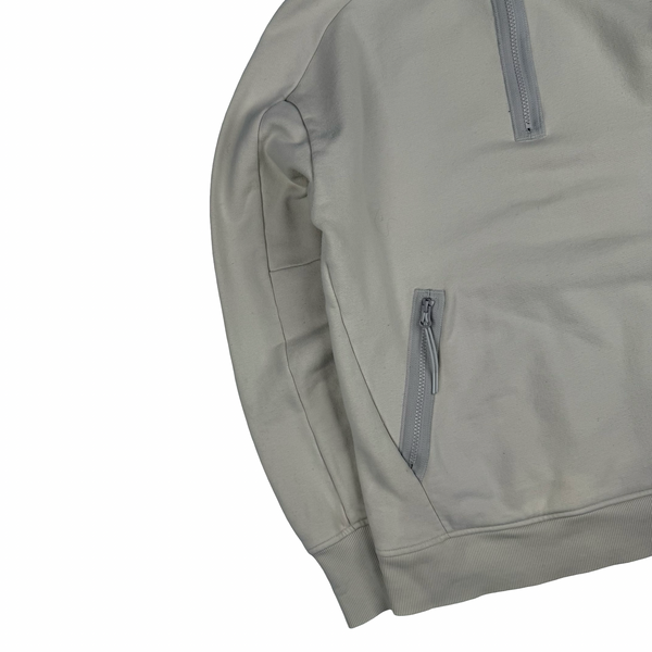 CP Company Cream Cotton Lens Viewer quarter Zip Pullover- Small