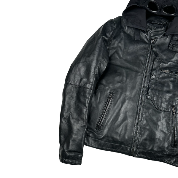 CP Company 2008 Leather Leinster 200 Lined Goggle Jacket - Large