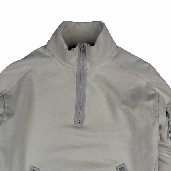 CP Company Cream Cotton Lens Viewer quarter Zip Pullover- Small