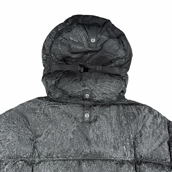 Stone Island Black 2026 Light Nylon Tela Hand Sprayed Reflective Down Puffer Jacket - Medium