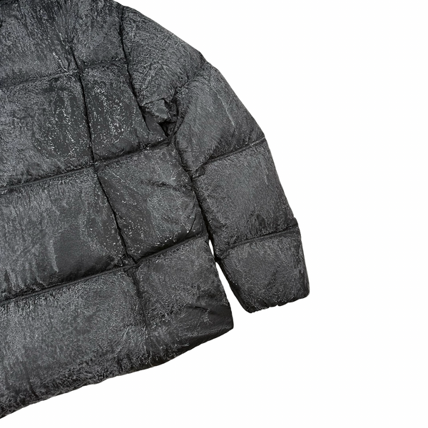 Stone Island Black 2026 Light Nylon Tela Hand Sprayed Reflective Down Puffer Jacket - Medium