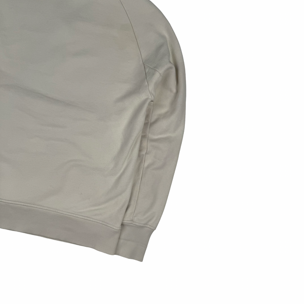 CP Company Cream Cotton Lens Viewer quarter Zip Pullover- Small