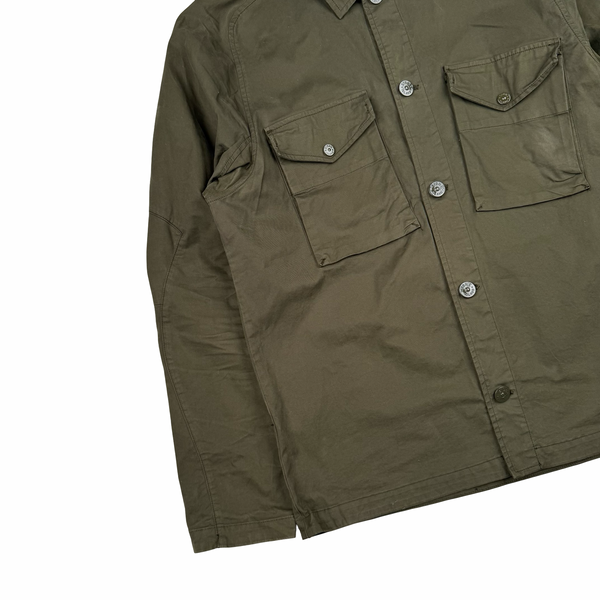 Stone Island 2020 Military Green Thick Cotton Ghost Piece Overshirt - Large