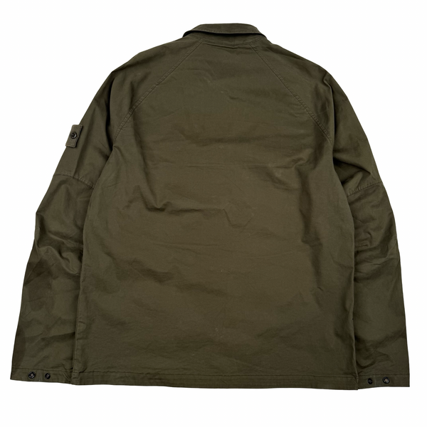 Stone Island 2020 Military Green Thick Cotton Ghost Piece Overshirt - Large