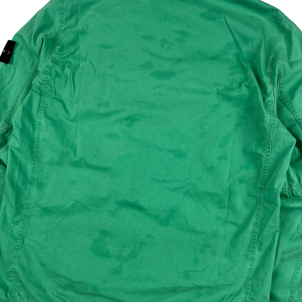 Stone Island 2021 Green Cotton Zipped Overshirt - Medium