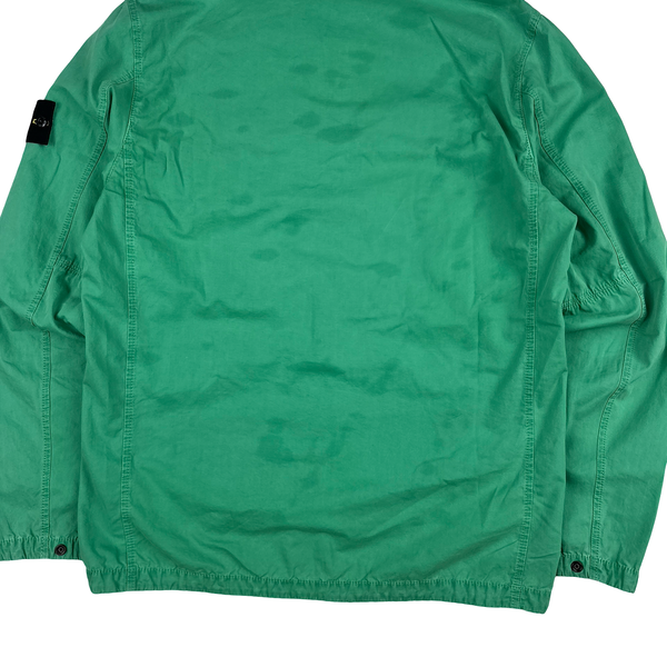 Stone Island 2021 Green Cotton Zipped Overshirt - Medium