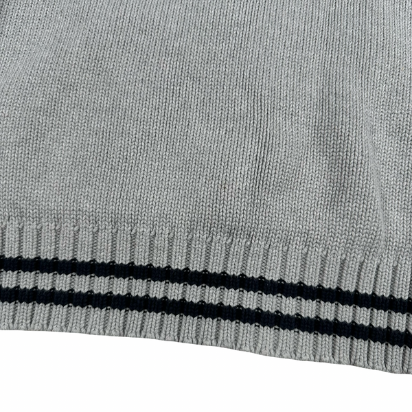 Ralph Lauren Grey Hooded Cotton Knit Zipped Jumper - Large