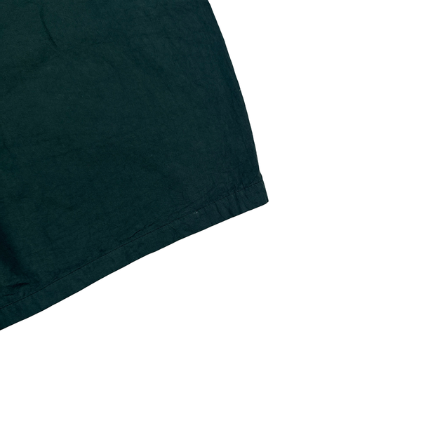 Stone Island Marina Vintage Spellout Mesh Lined Green Stripe Cotton Blend Swim Shorts
