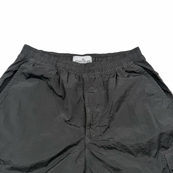Stone Island 2025 Black Nylon Metal Loose Cargo Trousers - 30" Small