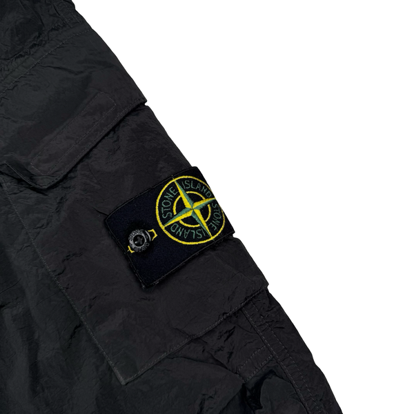 Stone Island 2025 Black Nylon Metal Loose Cargo Trousers - 30" Small