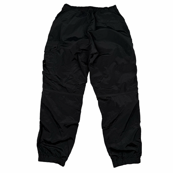 Stone Island 2025 Black Nylon Metal Loose Cargo Trousers - 30" Small