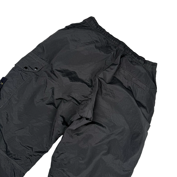 Stone Island 2025 Black Nylon Metal Loose Cargo Trousers - 30" Small