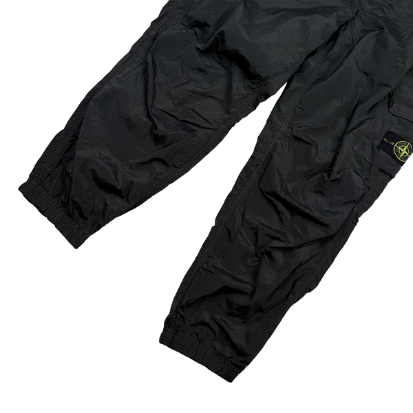 Stone Island 2025 Black Nylon Metal Loose Cargo Trousers - 30" Small