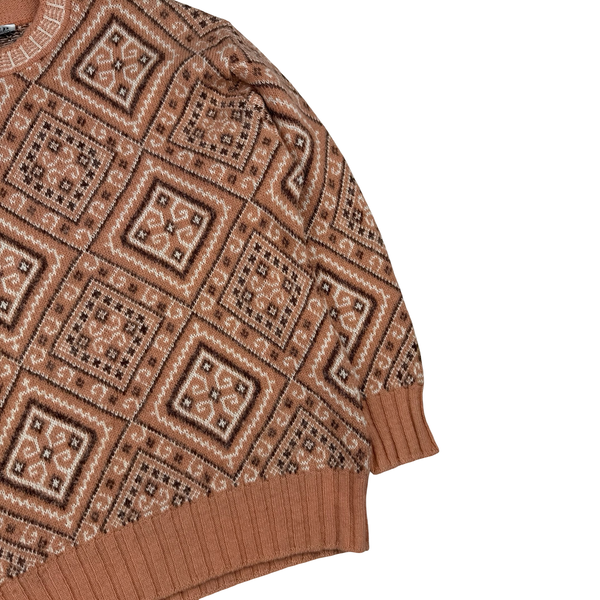 CP Company 80’s Vintage Wool/Cotton Blend Geometric Knit Jumper - Large