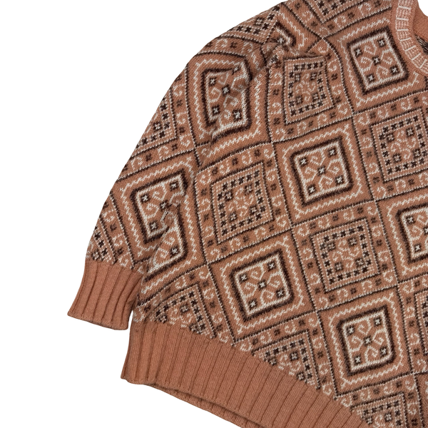 CP Company 80’s Vintage Wool/Cotton Blend Geometric Knit Jumper - Large