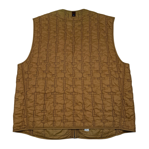 Stone Island Shadow Project 2022 Camel Quilted Zip Gilet Vest - Large