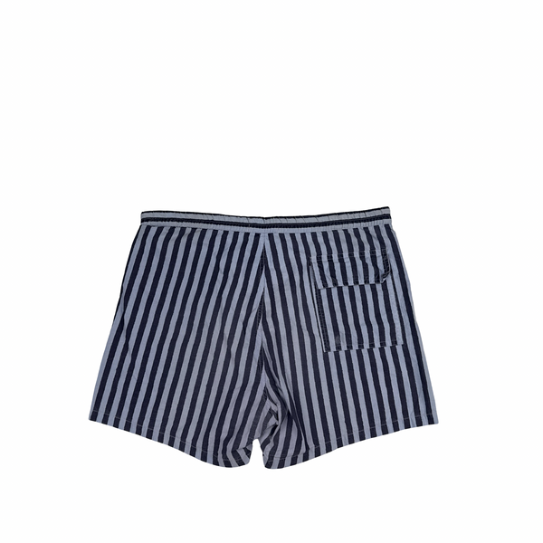 Stone Island 1997 Spellout Vintage Cotton Blend  Blue Stripe Swim Shorts - Large
