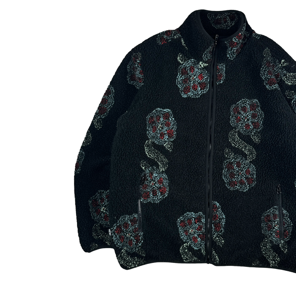Stussy Flower S Emblem Teddy Fleece Zipped Jumper - XL