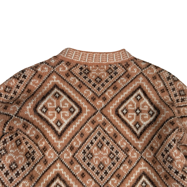 CP Company 80’s Vintage Wool/Cotton Blend Geometric Knit Jumper - Large