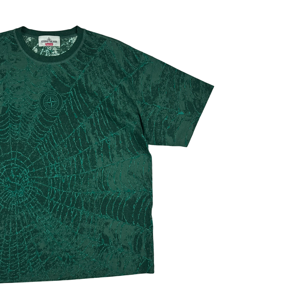 Stone Island x Supreme 2023 Green Spiderweb T Shirt - Large