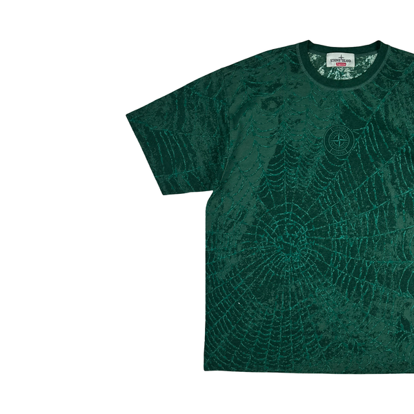 Stone Island x Supreme 2023 Green Spiderweb T Shirt - Large
