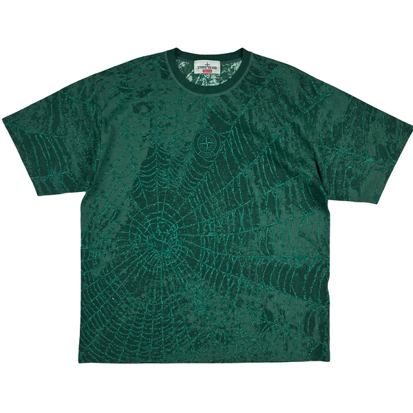 Stone Island x Supreme 2023 Green Spiderweb T Shirt - Large