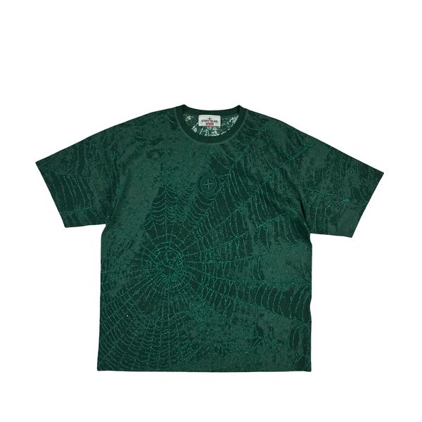 Stone Island x Supreme 2023 Green Spiderweb T Shirt - Large