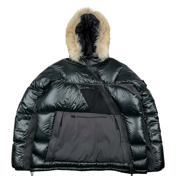 Stone Island 2017 Dark Green Pertex Quantum Fur Hood Puffer Jacket - XXL