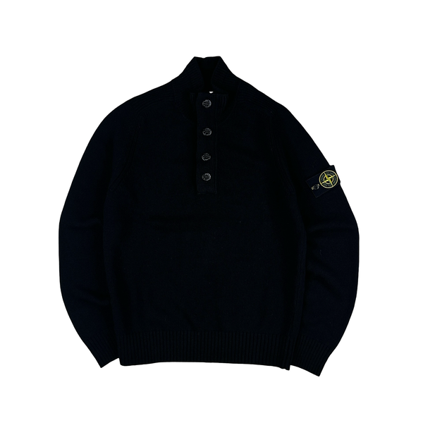 Stone Island 2019 Black Pullover Wool Knit - Small