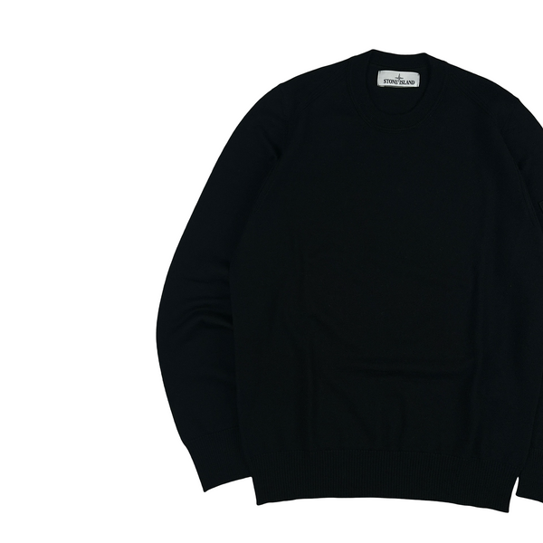 Stone Island 2020 Black Crewneck Wool Knit Jumper - Small
