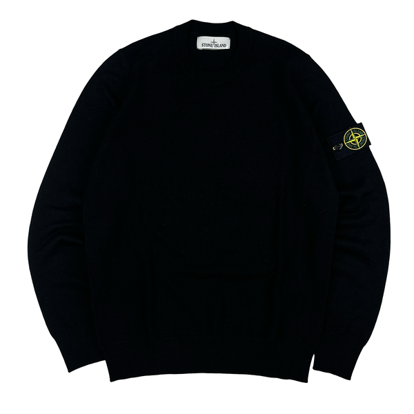 Stone Island 2020 Black Crewneck Wool Knit Jumper - Small