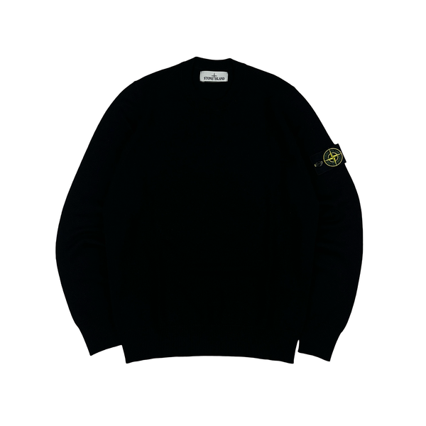 Stone Island 2020 Black Crewneck Wool Knit Jumper - Small
