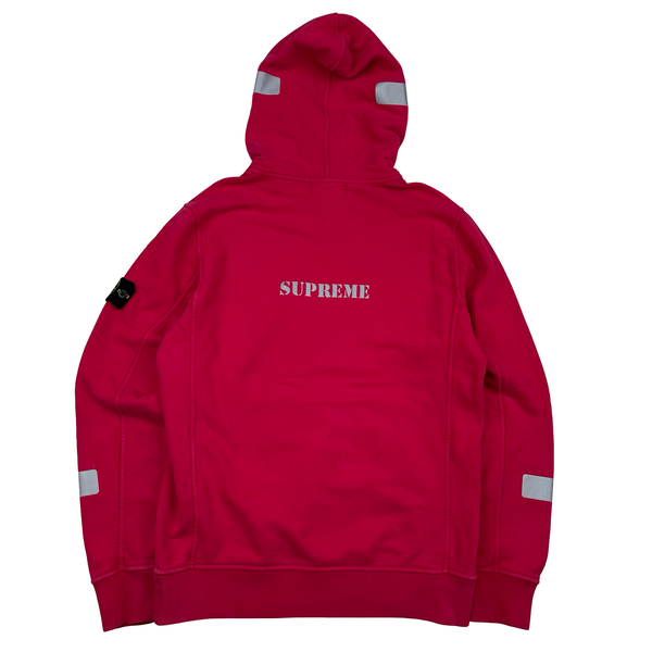 Stone Island x Supreme 2017 Ruby Reflective Hoodie - Medium