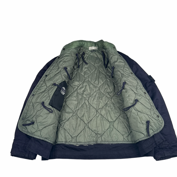 Stone Island 2001 Vintage Navy Dutch Rope Cotton Jacket - Medium