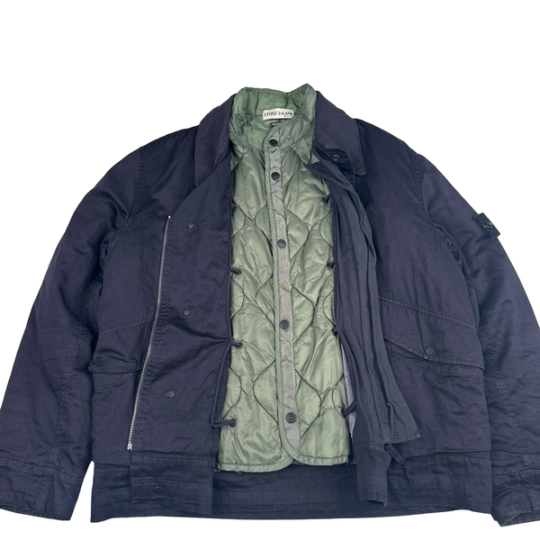 Stone Island 2001 Vintage Navy Dutch Rope Cotton Jacket - Medium