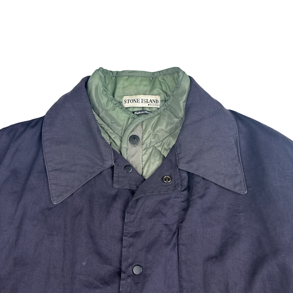 Stone Island 2001 Vintage Navy Dutch Rope Cotton Jacket - Medium