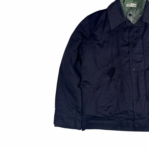 Stone Island 2001 Vintage Navy Dutch Rope Cotton Jacket - Medium