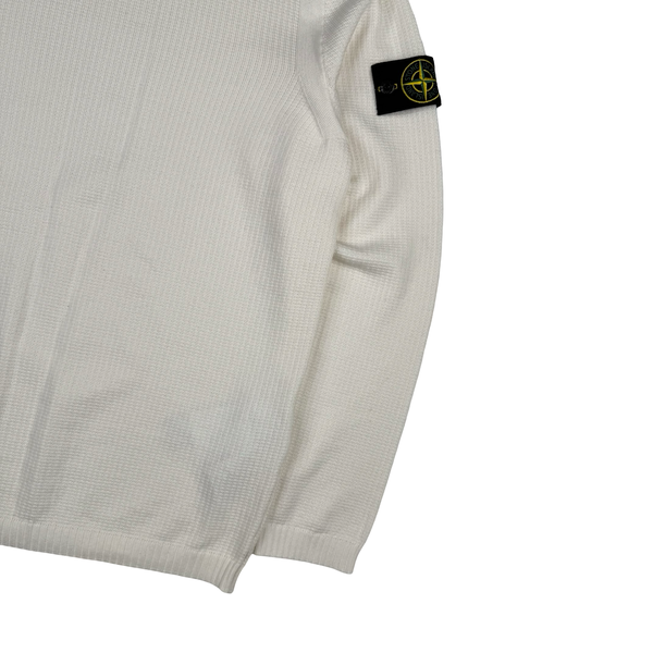 Stone Island 2026 Ivory Cotton Knit Crewneck Jumper - Medium