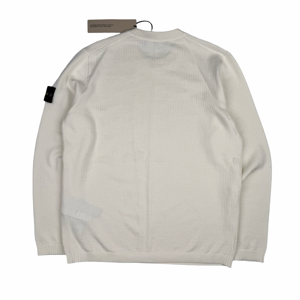 Stone Island 2026 Ivory Cotton Knit Crewneck Jumper - Medium