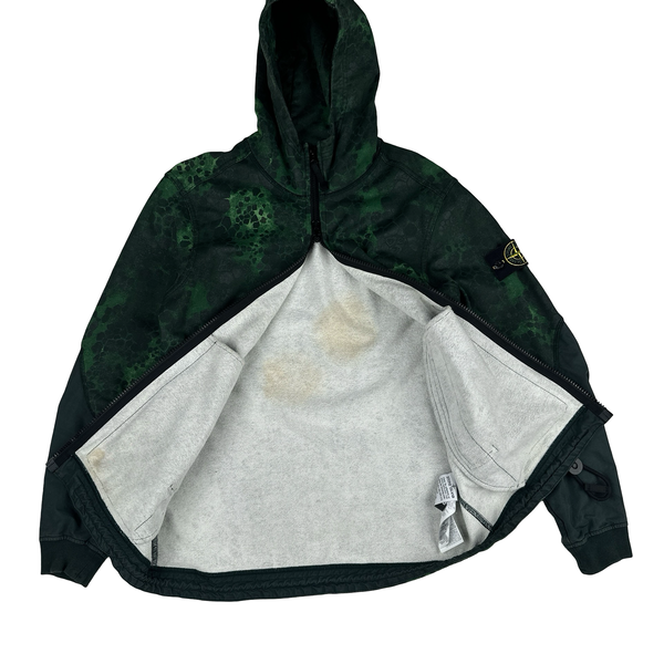 Stone Island 2018 Green Alligator Camo Zipped Hoodie - Medium